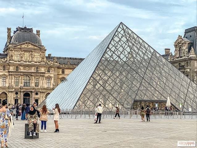 The Louvre pyramid in summer